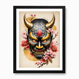 Floral Irezumi The Traditional Japanese Tattoo Hannya Mask (37) Art Print