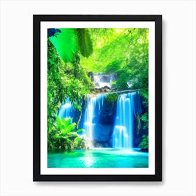 Waterfalls In A Jungle Waterscape Photography 1 Art Print