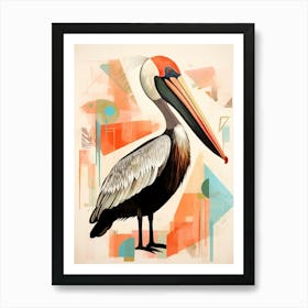 Bird Painting Collage Brown Pelican 4 Art Print