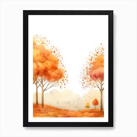 Cute Autumn Fall Scene 52 Art Print