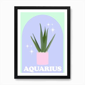 Botanical Star Sign Aquarius Art Print