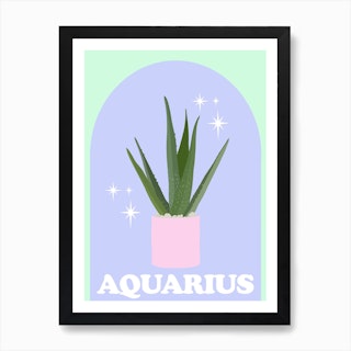 Botanical Star Sign Aquarius Art Print