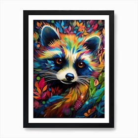 A Barbados Raccoon Vibrant Paint Splash 3 Art Print