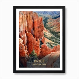 Bryce Canyon National Park Watercolour Vintage Travel Poster 1 Art Print