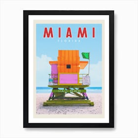 Miami Beach Florida Travel Poster Art Print