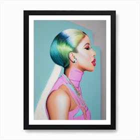 Cardi B Colourful Illustration Art Print