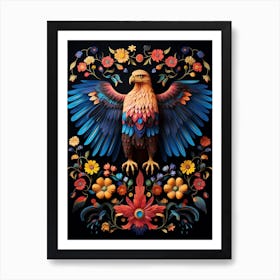 Folk Bird Illustration Golden Eagle 2 Art Print