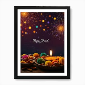 Happy Diwali 3 Art Print