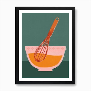 Whisk And Mixing Bowl Art Print