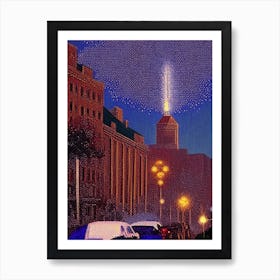 Jackson, City Us  Pointillism Art Print