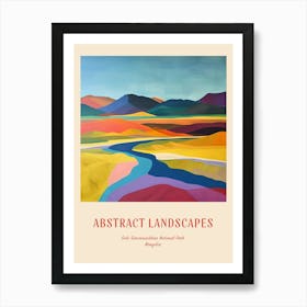 Colourful Abstract Gobi Gurvansaikhan National Park Mongolia 4 Poster Art Print