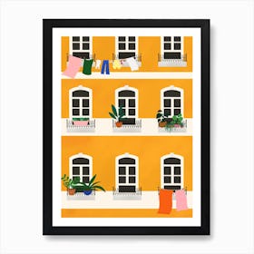 Yellow House Lisbon  Art Print