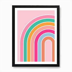 Rainbow Pastel Pink Art Print