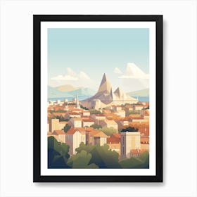 Lyon, France, Geometric Illustration 3 Art Print