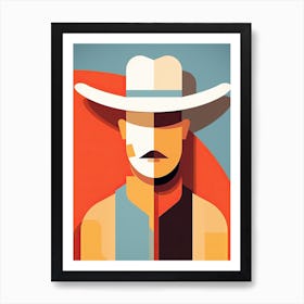 Rustic Cowboy Portrait Art Print