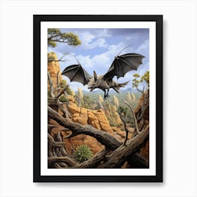 Mexican Free Tailed Bat Vintage Illustration 1 Art Print