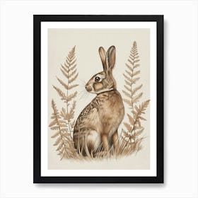 Tan Rabbit Drawing 4 Art Print