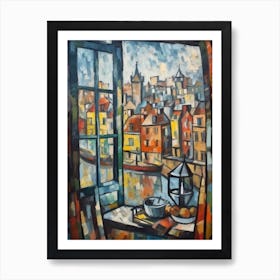 Window View Amsterdam Of In The Style Of Cubism 4 Art Print
