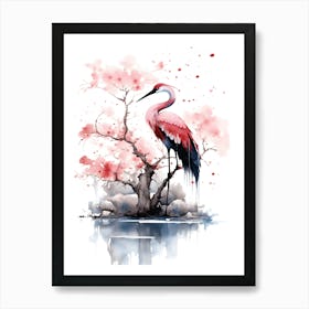 Crane bird Art Print