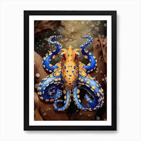 Blue Ringed Octopus Illustration 12 Art Print