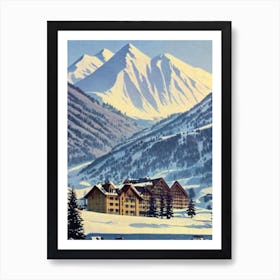 Riksgränsen Ski Resort Vintage Landscape 1 Skiing Poster Art Print