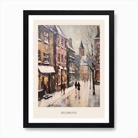 Vintage Winter Painting Poster Richmond England Art Print