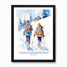 Jackson Hole Mountain Resort   Wyoming Usa, Ski Resort Poster Illustration 1 Art Print