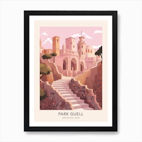 The Park Guell Barcelona Spain Travel Poster Art Print