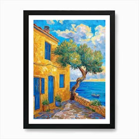 Yellow House On The Beach Art Print