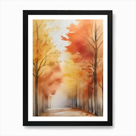 Autumn Road Art Print
