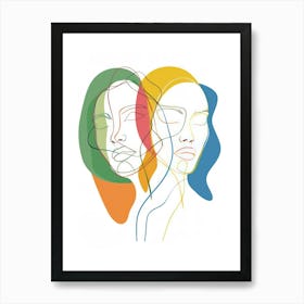 Minimalist Portraits Women Line 4 Art Print
