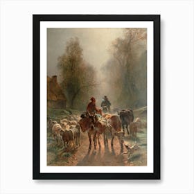 Shepherds And Sheep Art Print