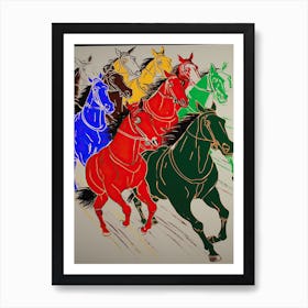 Horse Racing Pop Art 2 Art Print