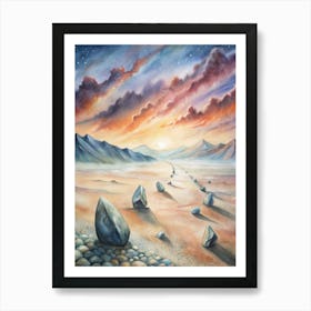 A Poster Of The Sailing Stones Moving Mysteriously (1) Art Print