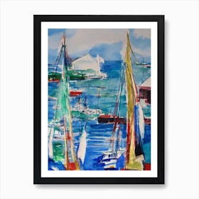 Port Of Basseterre Saint Kitts And Nevis Abstract Block harbour Art Print
