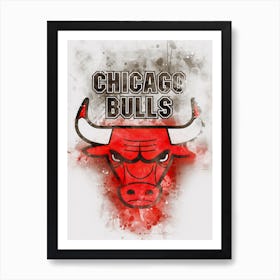 Chicago Bulls Paint Art Print