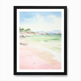 A Sketch Of Elafonisi Beach, Crete Greece 4 Art Print