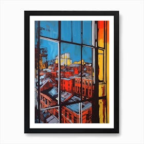 Window View Of Moscow Russia In The Style Of Pop Art 4 Art Print