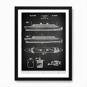 Steamship Patent Print 1937 Chapman Steam Ship Ocean Vessel Steam Boat Print Boat Art Steamship Diagram Patent Print Vb8411 Art Print