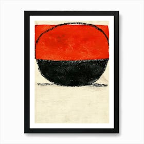 Red And Black Bowl Art Print