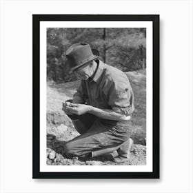 Prospector Examining A Piece Of Rock, Pinos Altos, New Mexico By Russell Lee Art Print