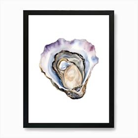 Watercolor Oyster Shell Art Print