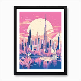 Dubai In Risograph Style 2 Art Print