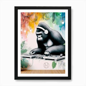 Groovin' Gorilla Art Print