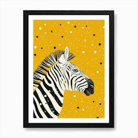 Yellow Zebra 2 Art Print