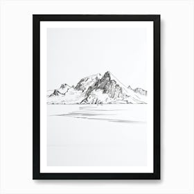 Vinson Massif Antarctica Line Drawing 3 Art Print