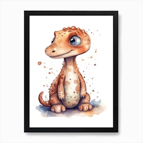 Edmontosaurus Cute Dinosaur Watercolour 4 Art Print