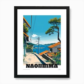 Naoshima Japan Colourful Travel Poster Art Print