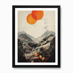 modern geometric mountain Art Print