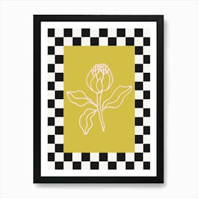 Modern Checkered Flower Poster  3 Art Print